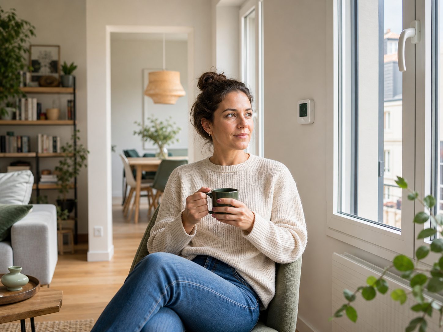 Cliente dans un appartement renove avec fenetre performante et thermostat